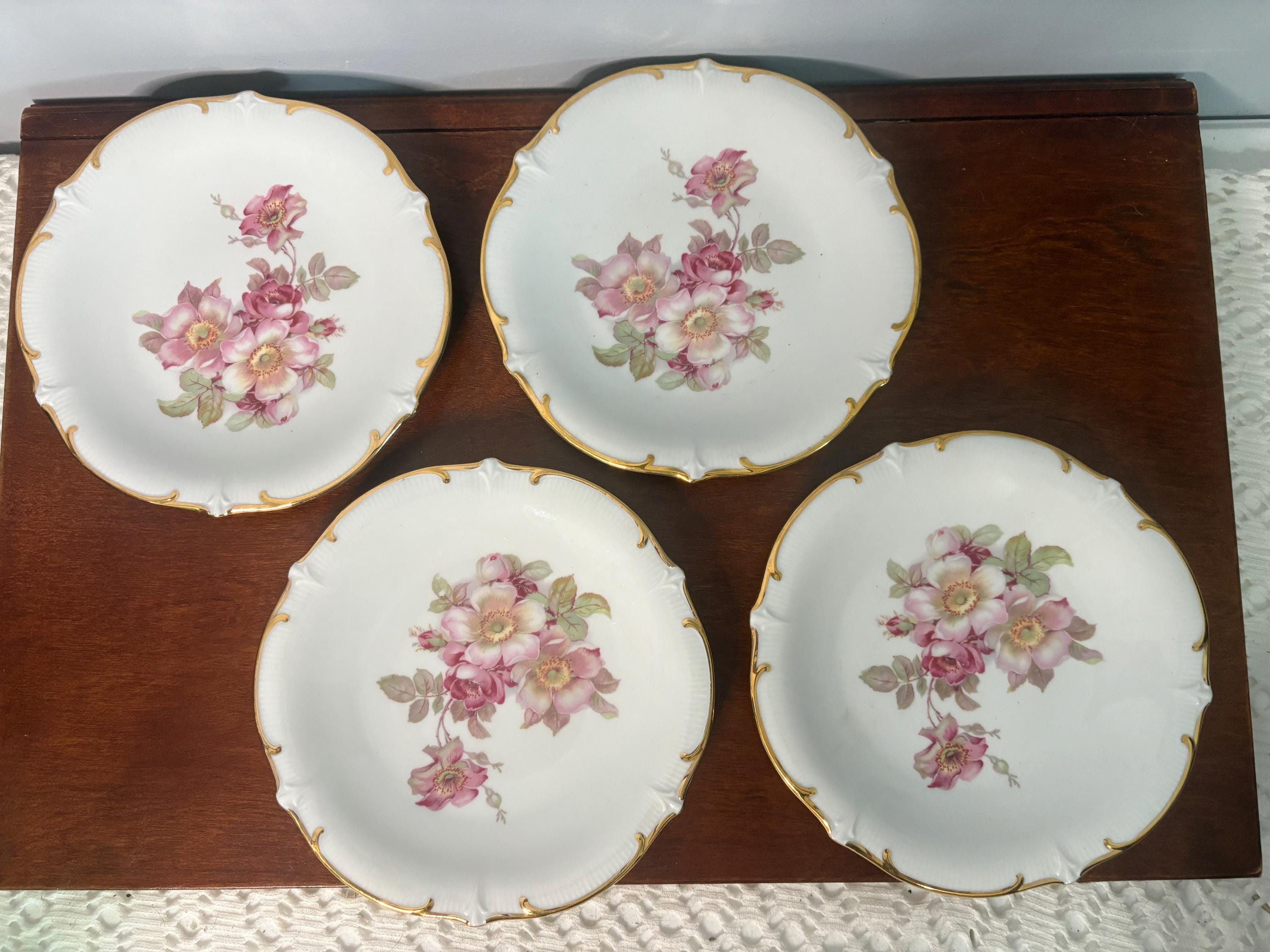 Bavaria Rose Plates Antique - Etsy
