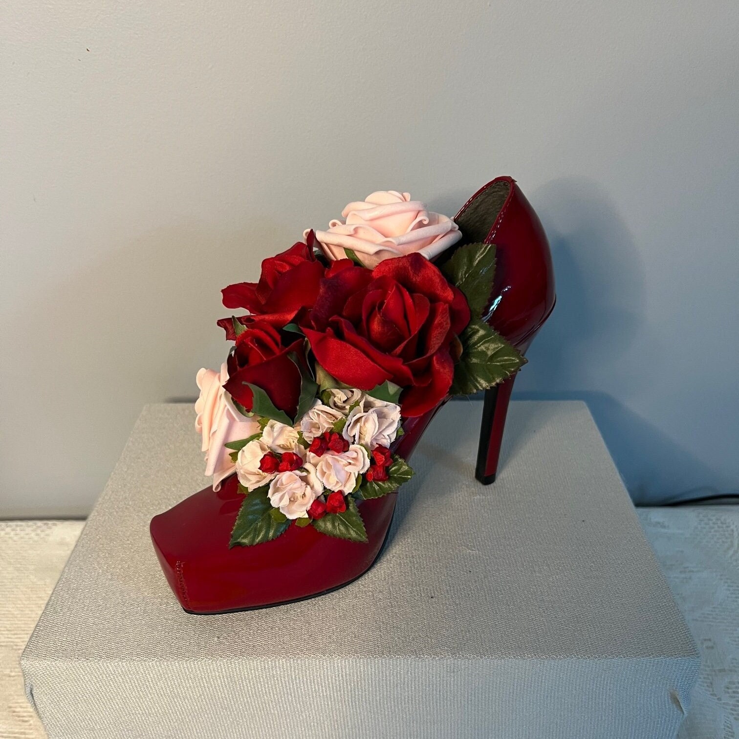 White Ankle Strap Heels - Floral High Heels - Vinyl High Heels - Lulus