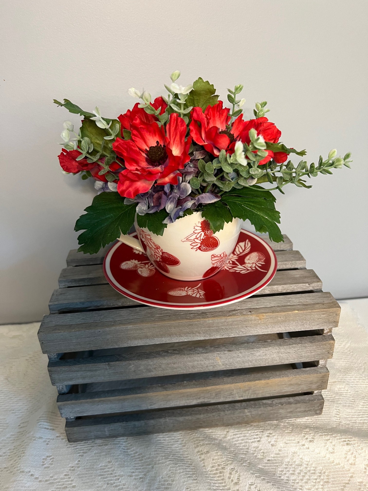 Coffee Cup Floral Arrangement Etsy