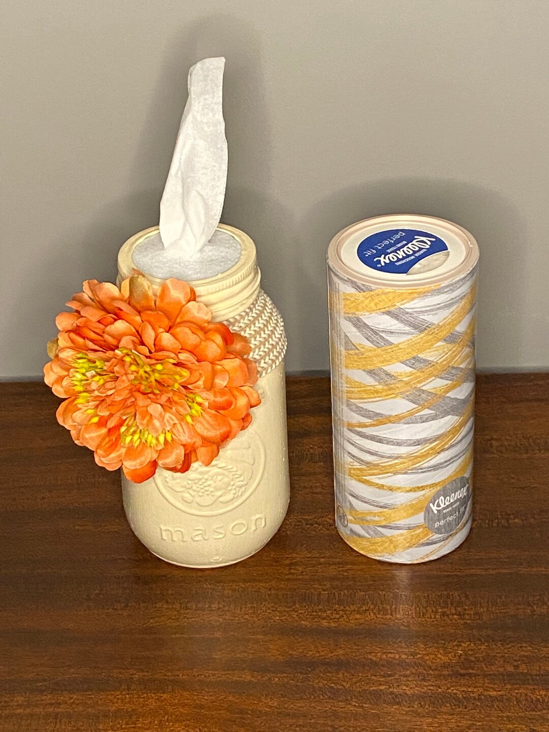 Mason Jar Tissue Holder Includes Tissues Etsy