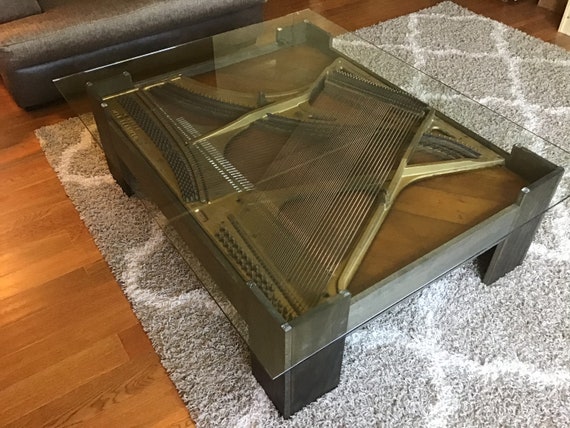Reclaimed Piano Coffee Table - Piano Harp Coffee Table Reclaimed Piano Coffee Table - Piano Harp Coffee Table