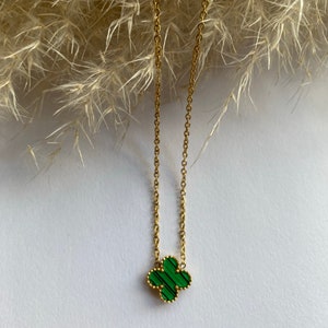 Luxury Gold Plated Lucky Charm 4 Leaf Clover Necklace - Double Sided