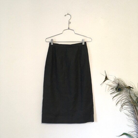 Union black linen skirt
