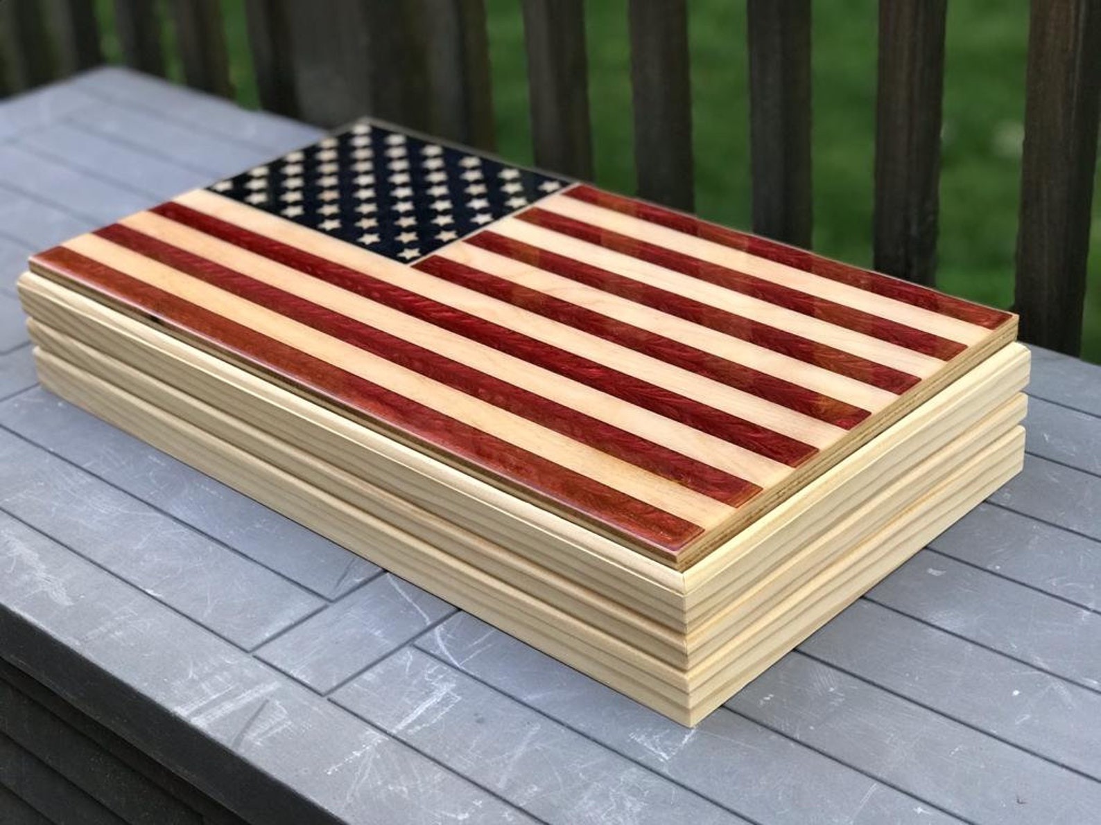 American US Flag wall mount Gun Case Storage RFID WallMount Etsy