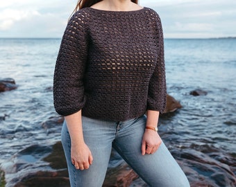 PDF Crochet Sweater Pattern, Aiteall sweater, instant digital download,