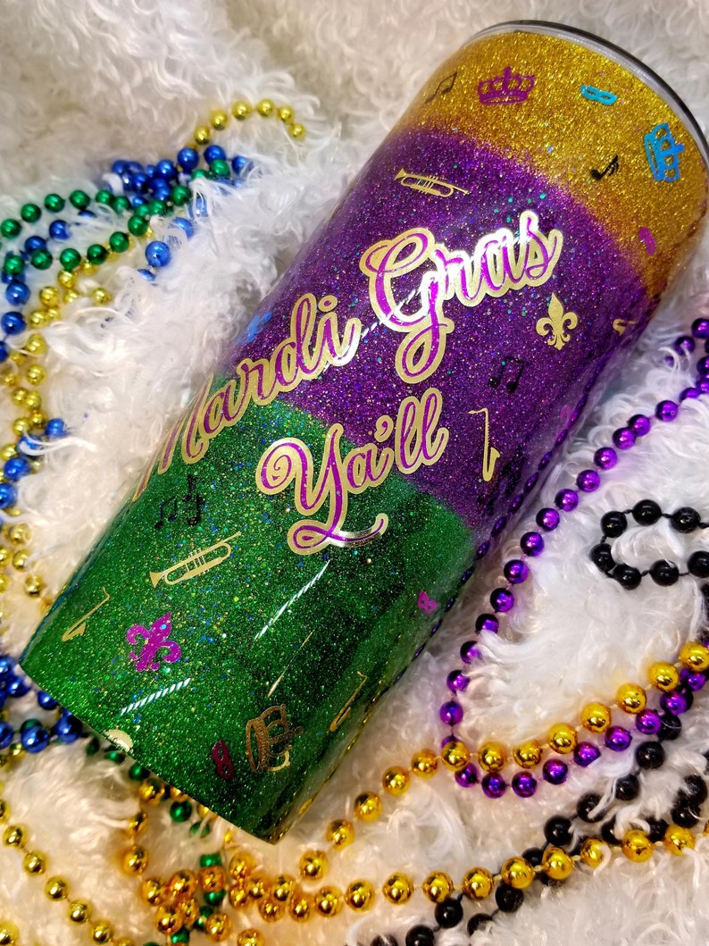 Mardi Gras 24oz Tumbler Etsy