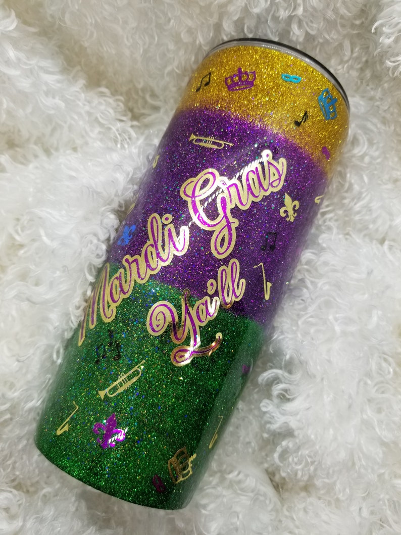 Mardi Gras 24oz Tumbler Etsy