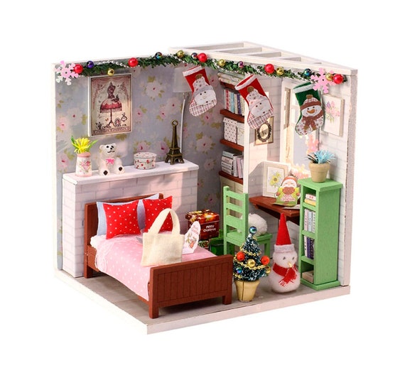 wooden dolls house bedroom furniture