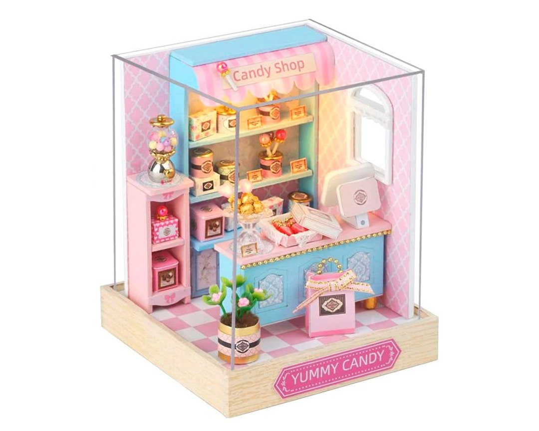 Miniature Shop Kit Candy Shop Diorama With Furniture LED Etsy