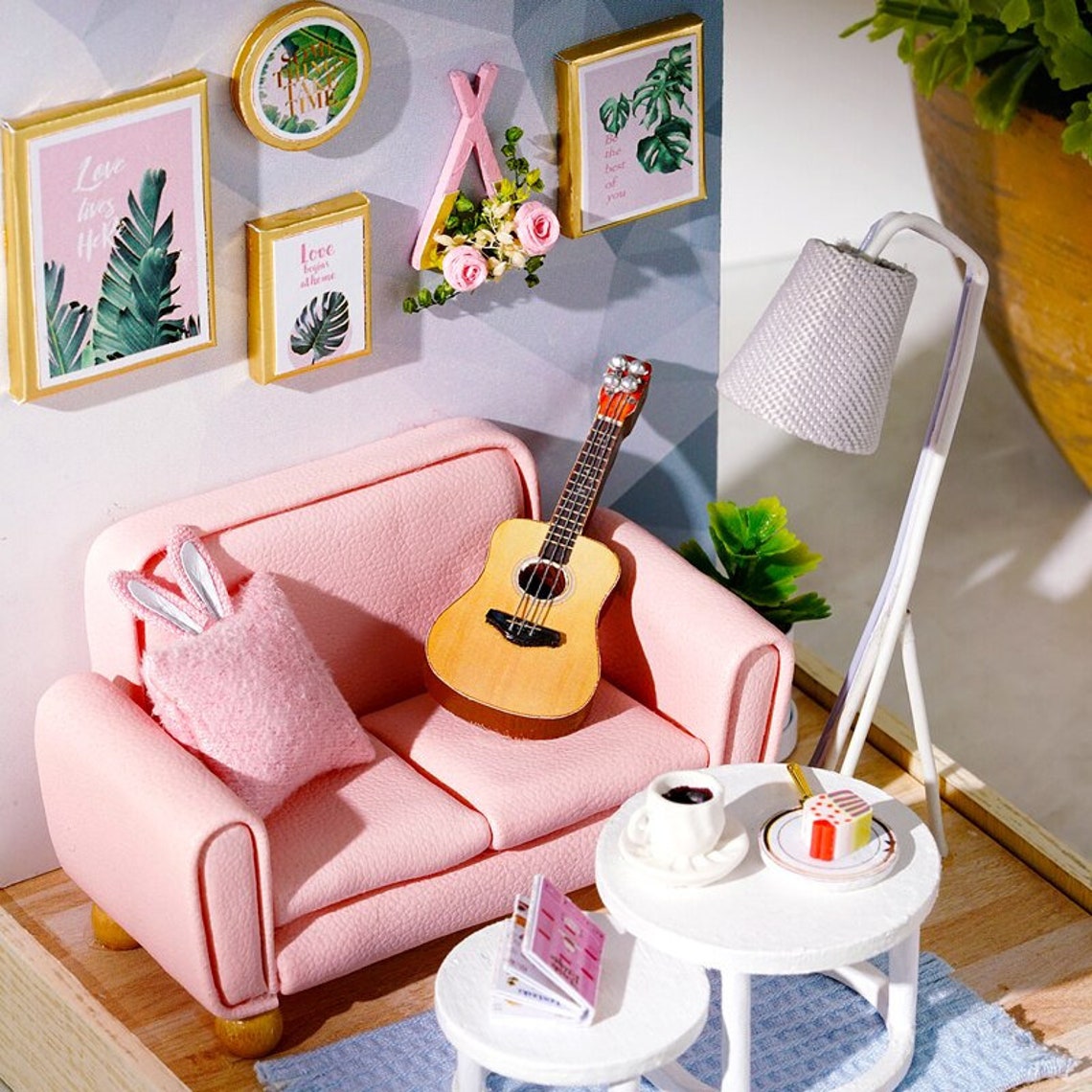 DIY Dollhouse Living Room Set Miniature Modern Dolls House Etsy