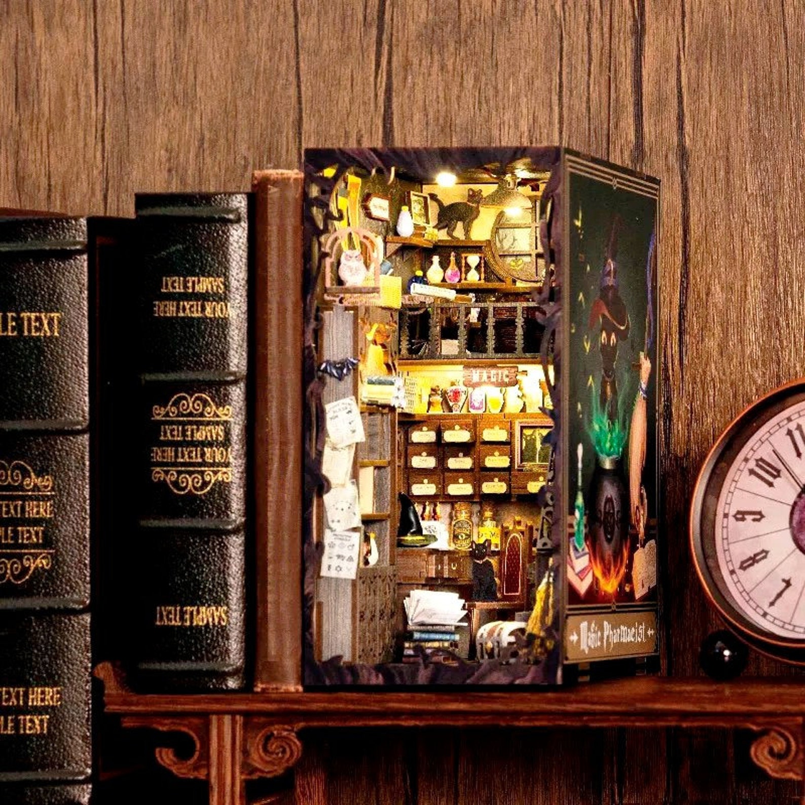 Book Nook Shelf Insert Magic Pharmacist With LED Light for Etsy