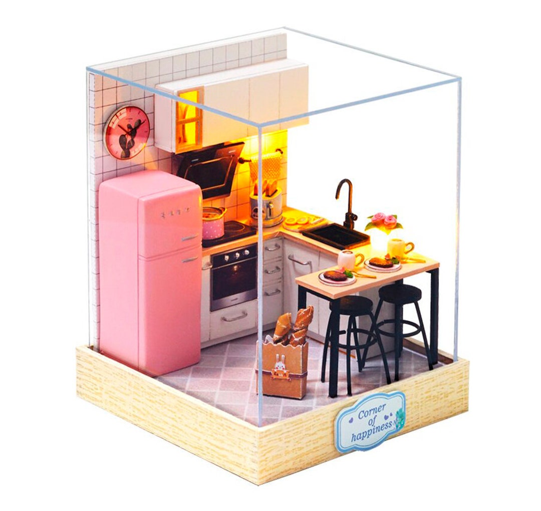 DIY Miniature Kitchen Kit Taste of Life Model With LED Light Etsy