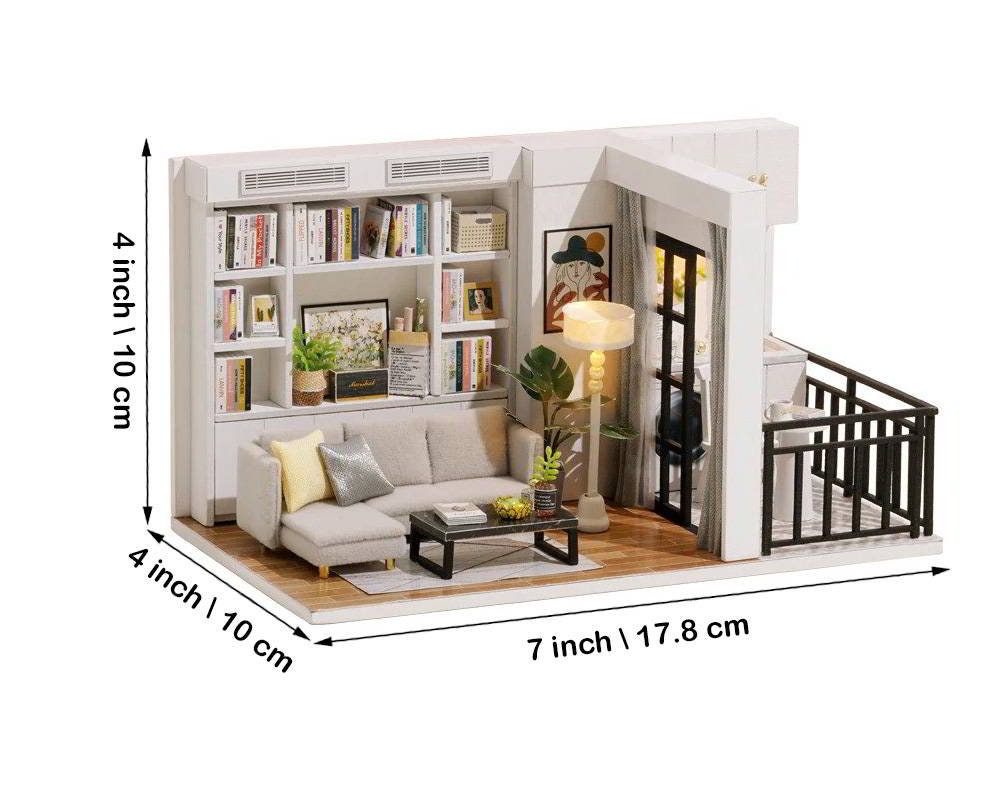 DIY 3D Wooden Doll House Model Modern White Small Apartment Etsy UK