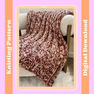 Knitting Pattern - Two Tone Weighted Chunky Blanket, Digital knitting pattern, beginner friendly, blanket knitting pattern, easy blanket