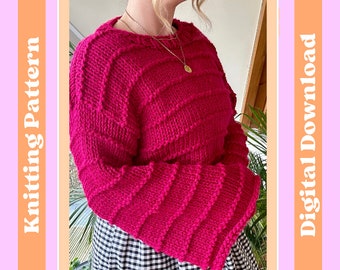 Knitting Pattern - The Ella Jumper, knit your own chunky jumper with this digital knitting pattern, intermediate level