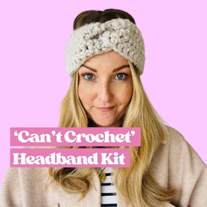 Crochet Starter Kit, learn to crochet kit, create two crochet headbands, gift for crafter, beginner crochet easy kit