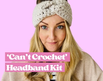 Startpakket gehaakt, leerpakket, maak twee gehaakte hoofdbanden, cadeau voor knutselaars, eenvoudig haakpakket voor beginners