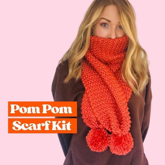 Scarf & Hat Knit Kit, Learn to Knit Kit, Knit Your Own Matching
