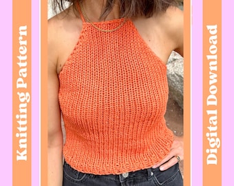 Knitting Pattern - Cotton Tank Top | Summer Knitting Pattern | Beginner Friendly Tank Top Knitting Pattern | Digital Download