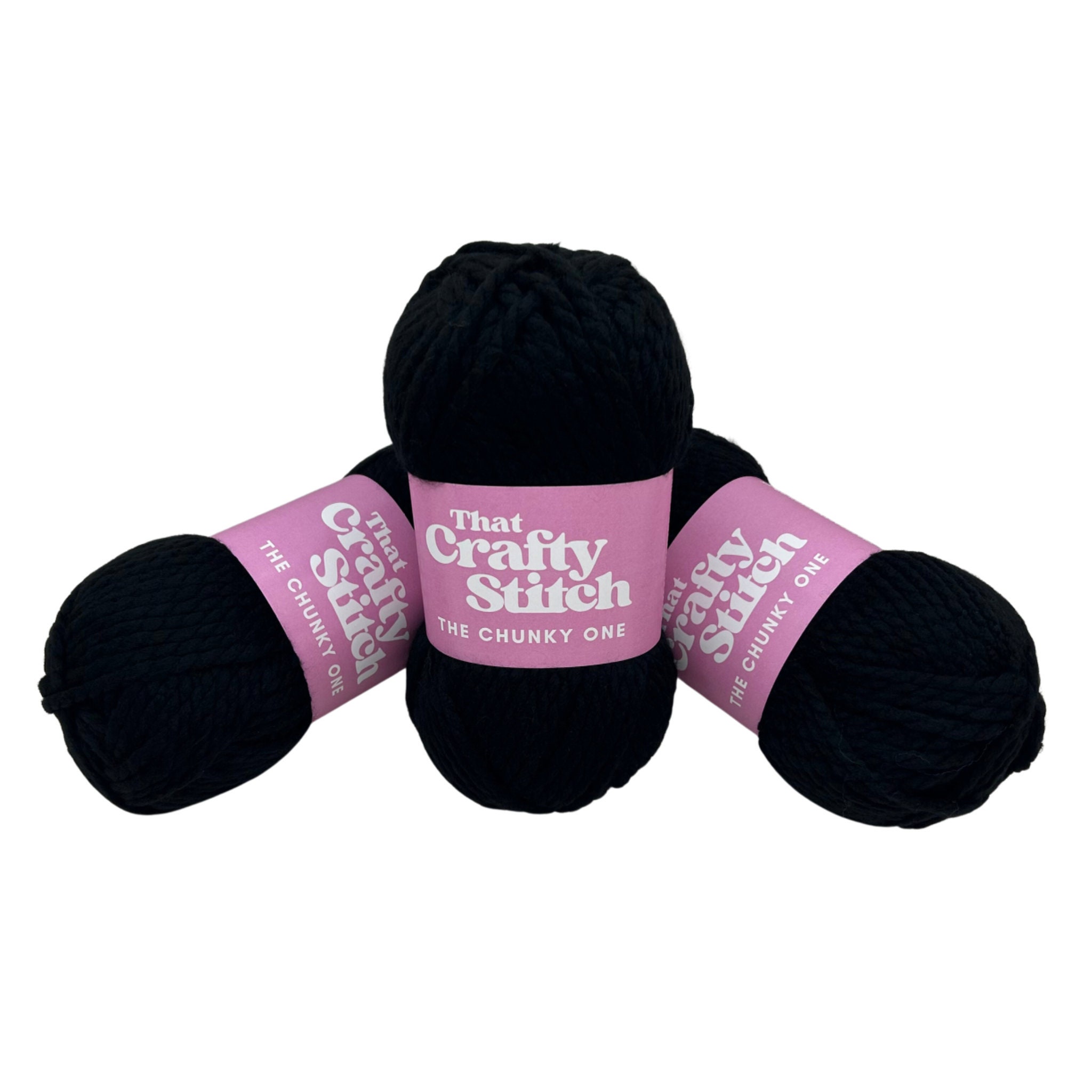 Black Super Chunky Yarn, Black Chunky Yarn, 100% Acrylic, Vegan