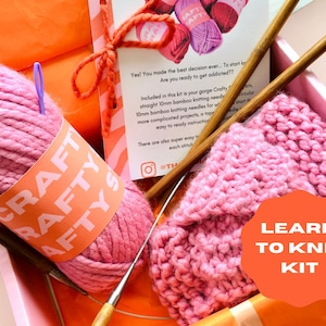 BEGINNERS KNITTING KIT, Beginners Simple Quick Knitting Pattern, Chunky Knit  Headband Diy, Easy Knitting Project Kit, Complete Knit Kit 