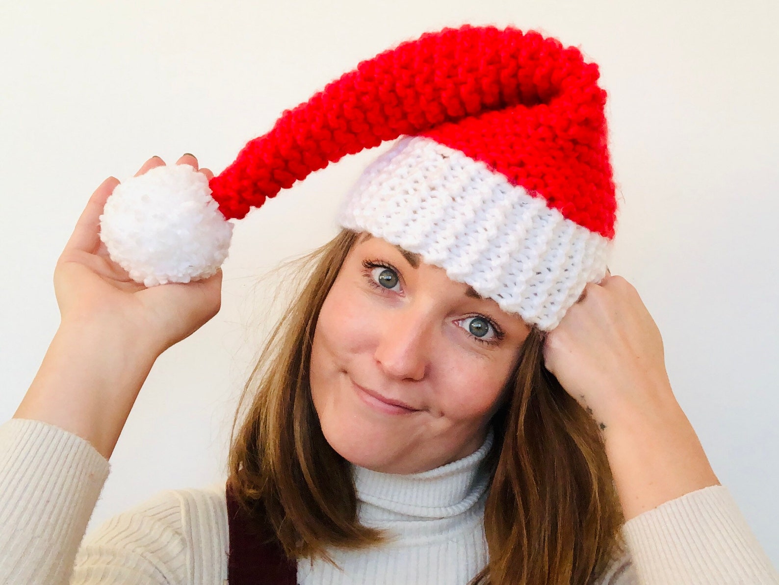Santa Hat Knit Kit Christmas Knitted Santa Hat Kit Beginners Etsy UK