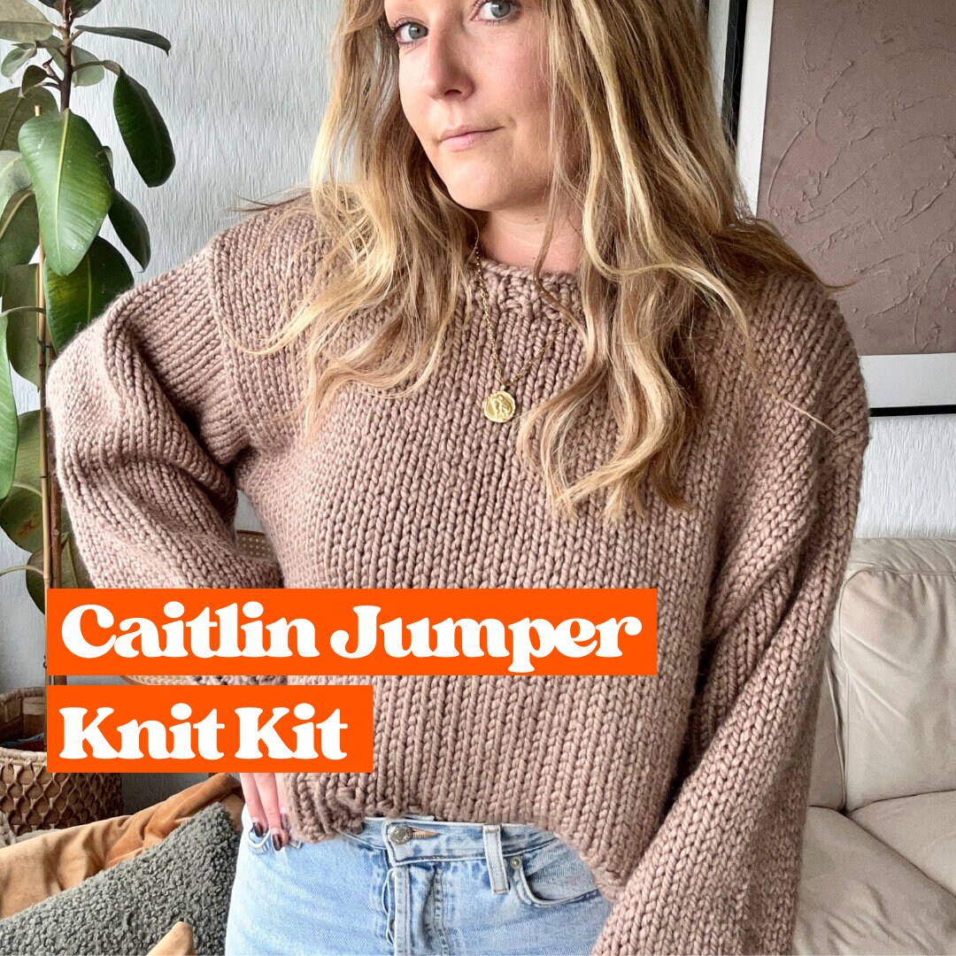 The Caitlin Jumper Knitting Kit, Complete DIY Knitting Kit, Beginner