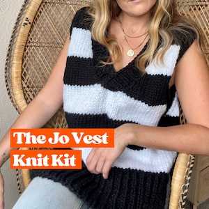 Das Jo Weste-Strickset, komplettes DIY-Strickset, Mittelstufe, Pullover-Westen-Strickset, Westen-Strickset