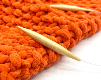 12mm Mini Circular Bamboo Knitting Needles, mini circular needles, 41cm long, 12mm bamboo knitting needles