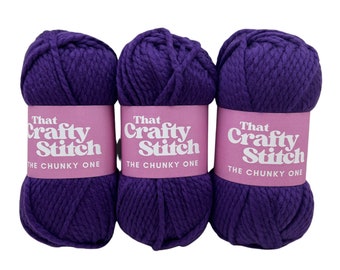 Purple Super Chunky Yarn, 100g per ball, purple super bulky yarn, 100% acrylic, vegan friendly, washable, suitable for knitting or crochet