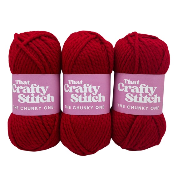 Merlot Super Chunky Yarn, Dark Red Chunky Yarn, 100% Acrylic