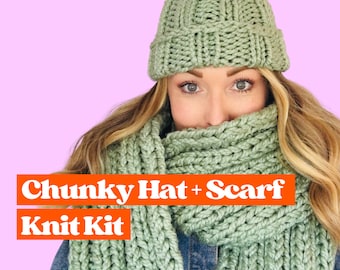 Kit Tricot Débutant Complet - Bonnet, Écharpe Et Sous-Verres à Tricoter Soi-Même Avec Aiguilles