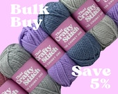 Muted super chunky yarn bundle, 600g, pastel colours, muted acrylic yarn bundle, vegan friendly, blue, grey, lilac and pink yarn