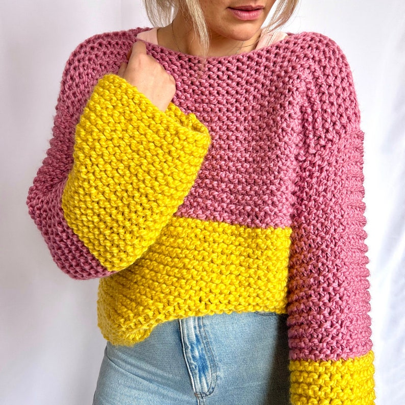 Beginner Jumper Digital Knitting Pattern, Easy Sweater Knitting Pattern ...