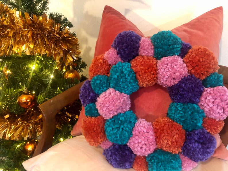 pompom wreath diy pompom wreath diy