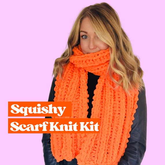 Super Chunky Textured Scarf Knit Kit, Beginner Friendly Knitting Kit, Learn  to Knit Kit, Vegan Friendly Christmas Gift, Easy Scarf Kit 
