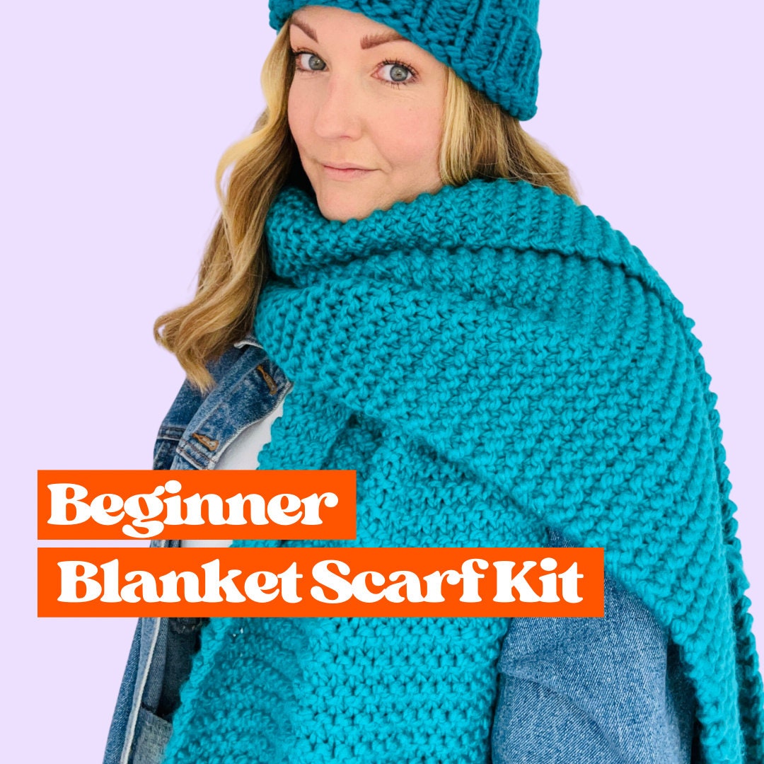 Beginner Scarf Knit Kit, Learn to Knit Kit, Create Your Own Scarf With This  Beginner Knitting Kit, Perfect Christmas Gift, Beginner Friendly 