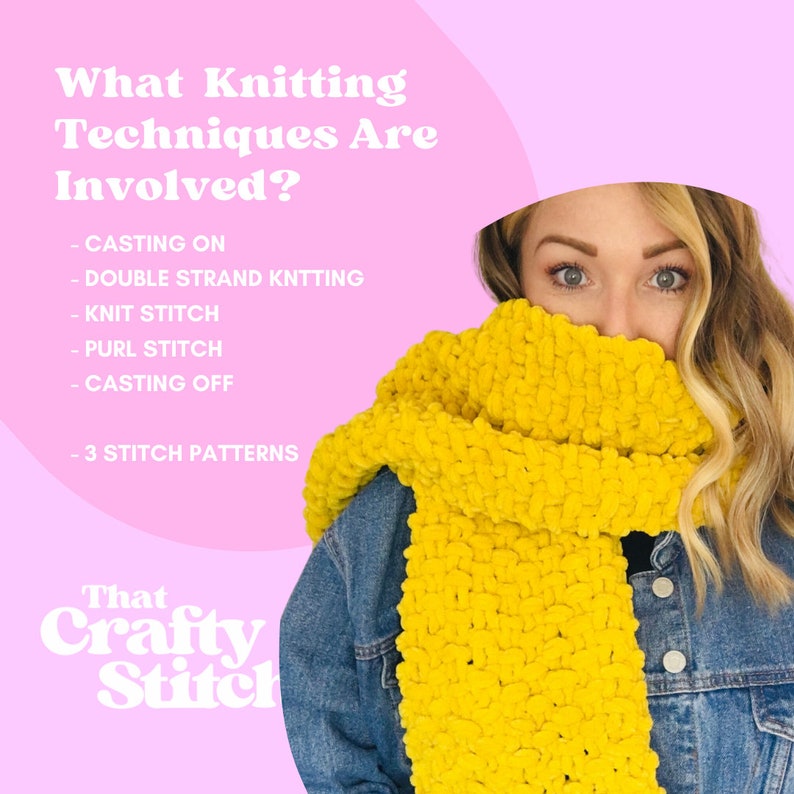 Moss Stitch Scarf Kit, beginner knitting kit, knit your own scarf, learn to knit scarf kit, beginner friendly knit kit, Christmas gift idea image 2