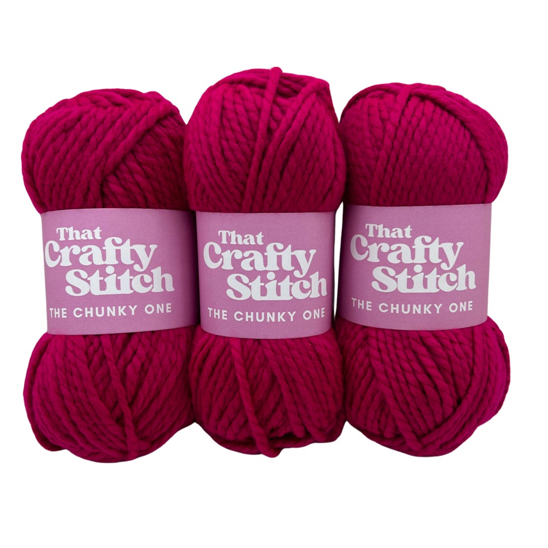 Chunky Raspberry Raspberry Pink Super Chunky Yarn, 100g per Ball, Super Bulky Yarn, 100% ...