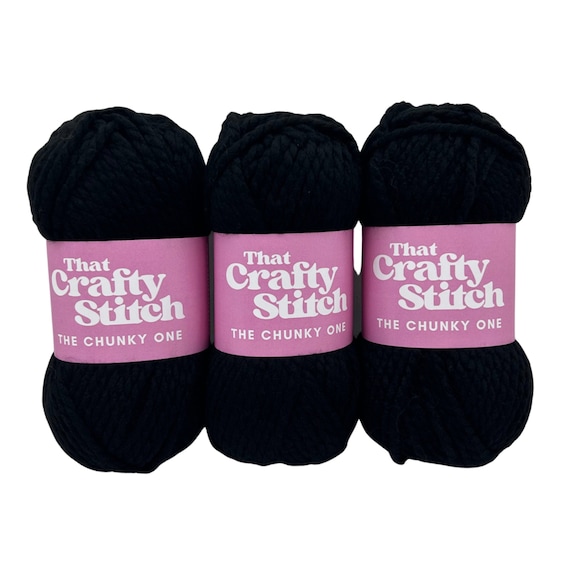 Black Super Chunky Yarn, Black Chunky Yarn, 100% Acrylic, Vegan