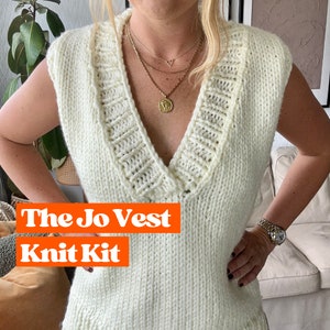 Das Jo Weste-Strickset, komplettes DIY-Strickset, Mittelstufe, Pullover-Westen-Strickset, Westen-Strickset