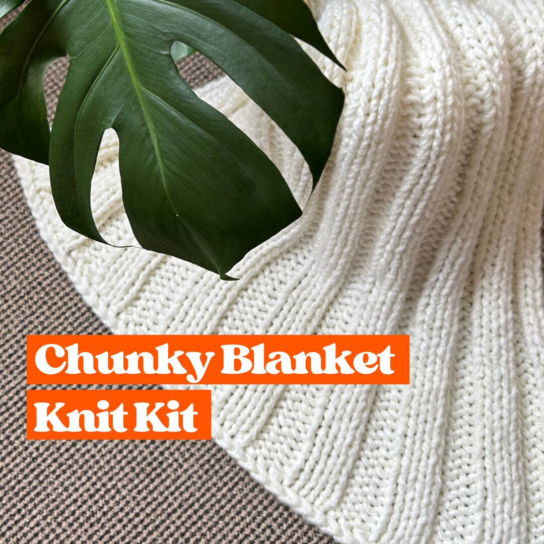 Knitting Kit Chunky Blanket Knit Kit Knit Your Own Weighted Etsy