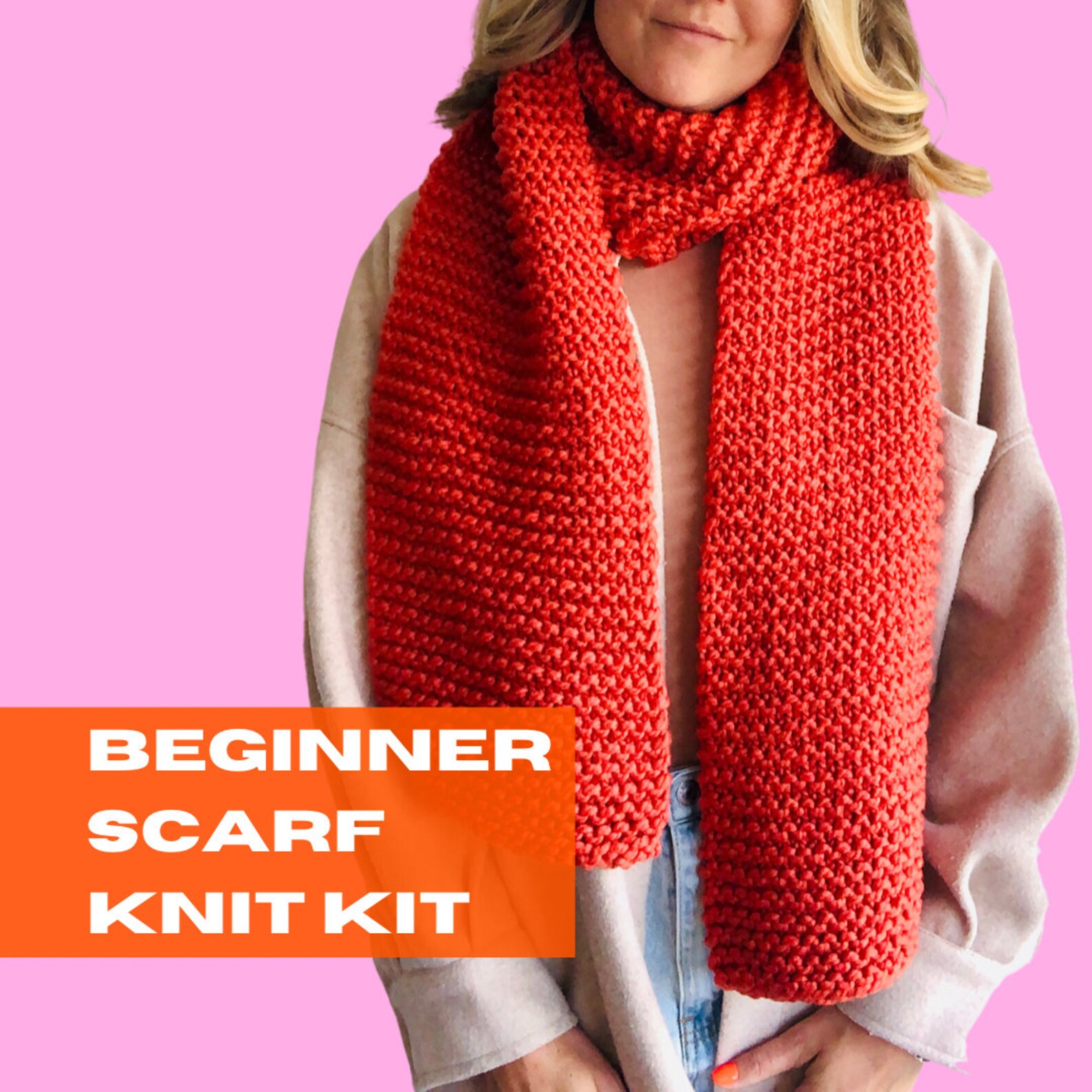Beginner Scarf Kit Learn to Knit Kit Create Your Own Knit Etsy