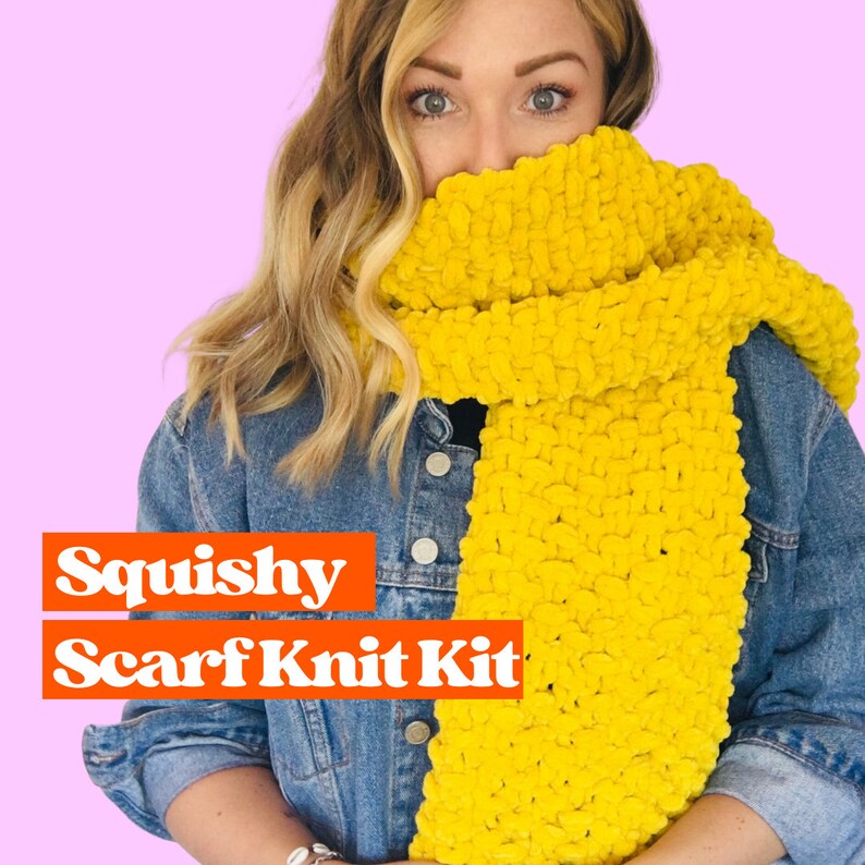 Moss Stitch Scarf Kit, beginner knitting kit, knit your own scarf, learn to knit scarf kit, beginner friendly knit kit, Christmas gift idea image 3