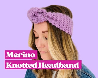 Knot A Knitter Knit Kit - Learn To Knit! Beginner friendly knitting kit, Super Chunky Merino Wool, Earwarmer Knit Kit, Beginner Knit kit