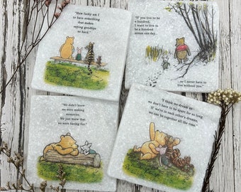 Winnie The Pooh Natural Stone Marble Coasters. Mix &#39;n&#39; Match CHOOSE