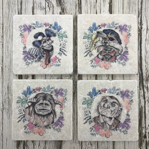 Watercolour Labyrinth Natural Stone Coasters  Ludo Hoggle Movie