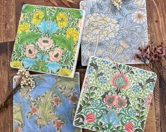 William Morris Mix Natural Stone Coasters