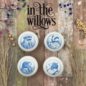 Willows Drawer Knobs, Hand Painted Pine, Nursery Home Decor