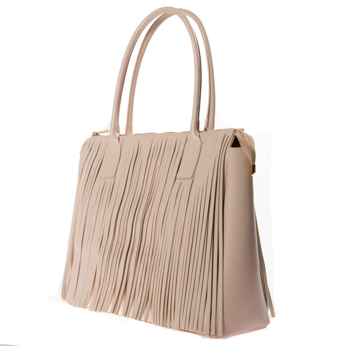 Italian beige leather handbag handmade shoulder bag with 50 | Etsy